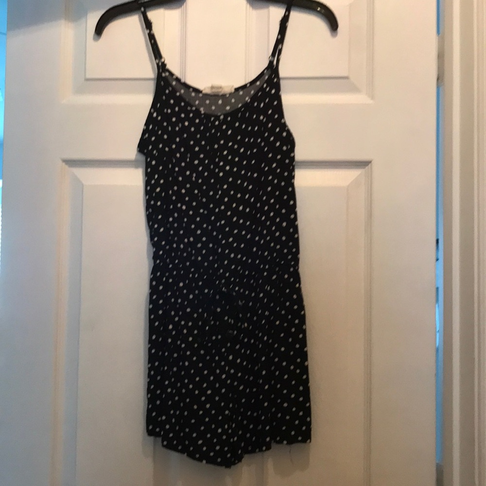 Black poka dot romper